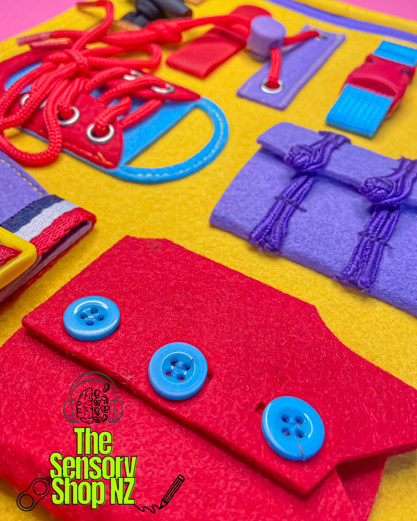Life Skills Learning Board: Button & Buckle Bus π