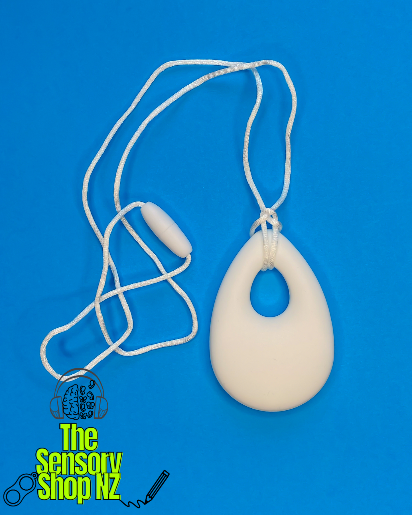 White Tear Drop Chewable Sensory Necklace