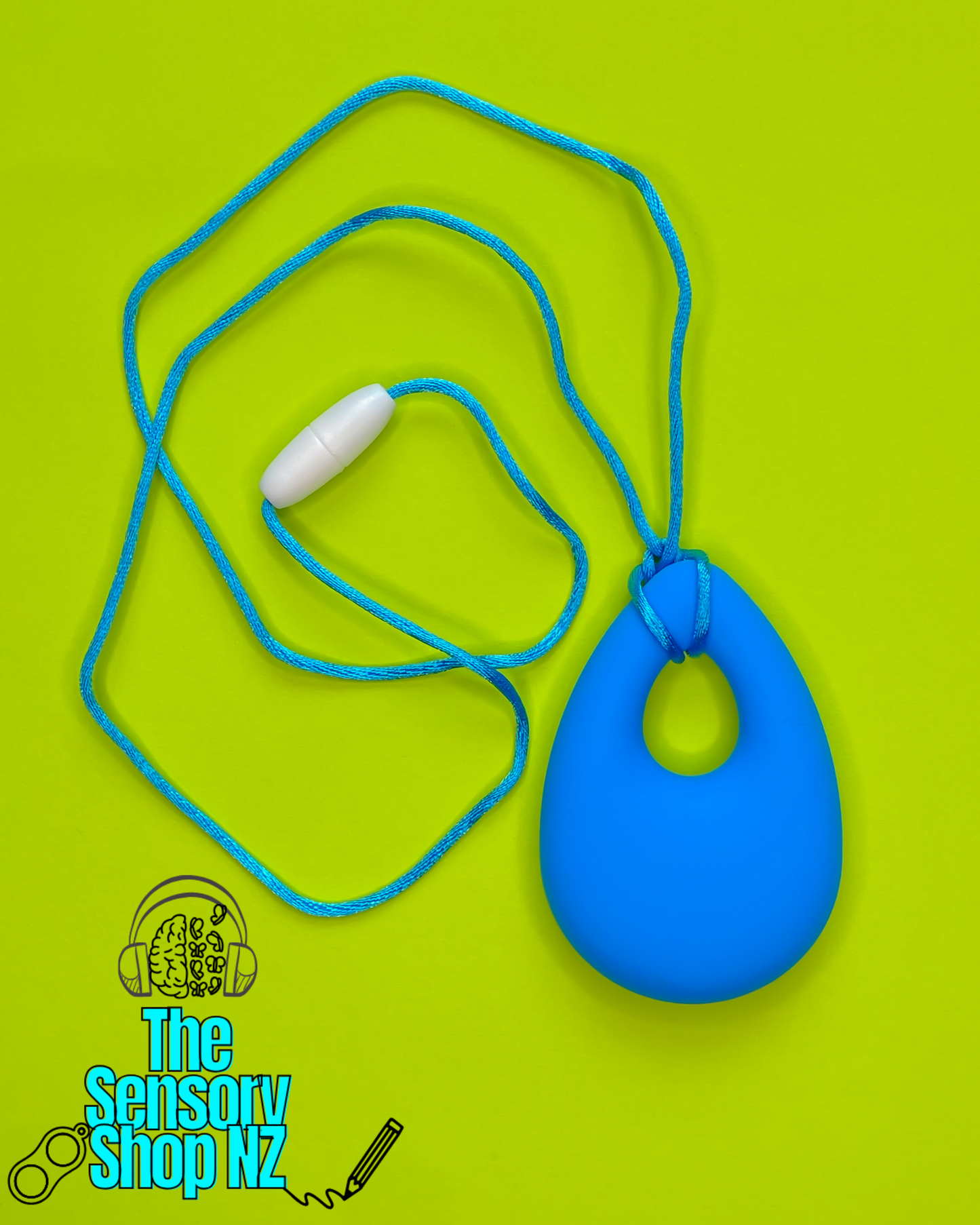 Sea-Blue Tear Drop Chewable Sensory Necklace