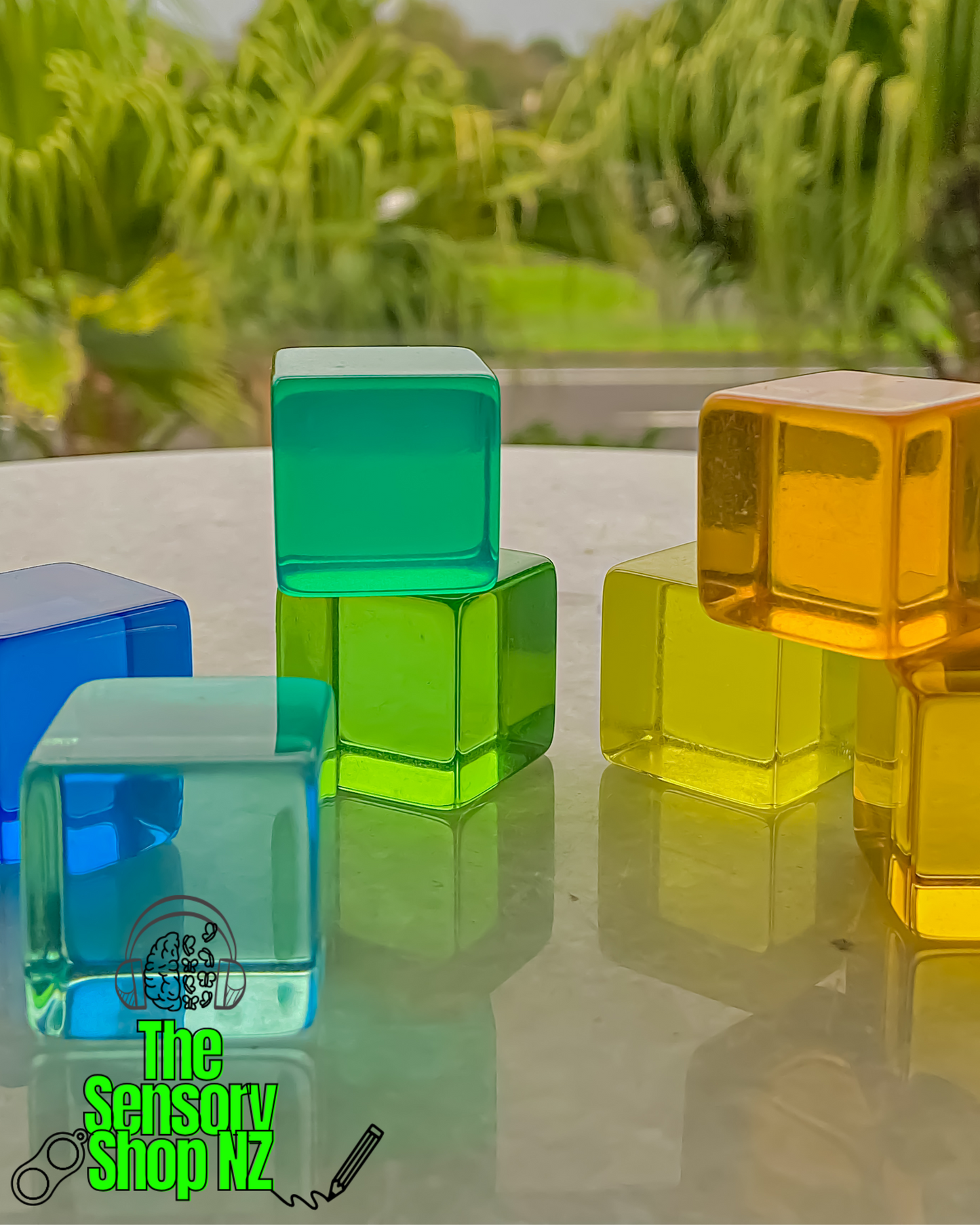 🌈🔍 Transparent Sensory Rainbow Building Blocks - Count & Stack!