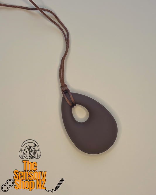 Brown Tear Drop Chewable Sensory Necklace