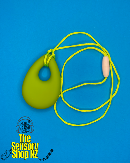 Green Tear Drop Chewable Sensory Necklace