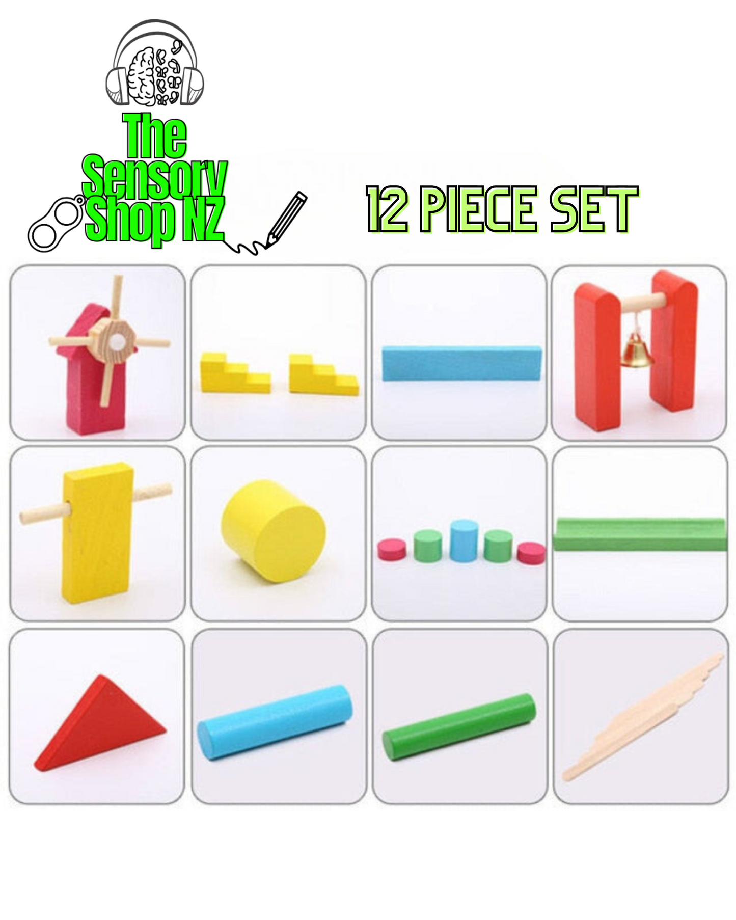 Rainbow Cascade - Wooden Domino Set