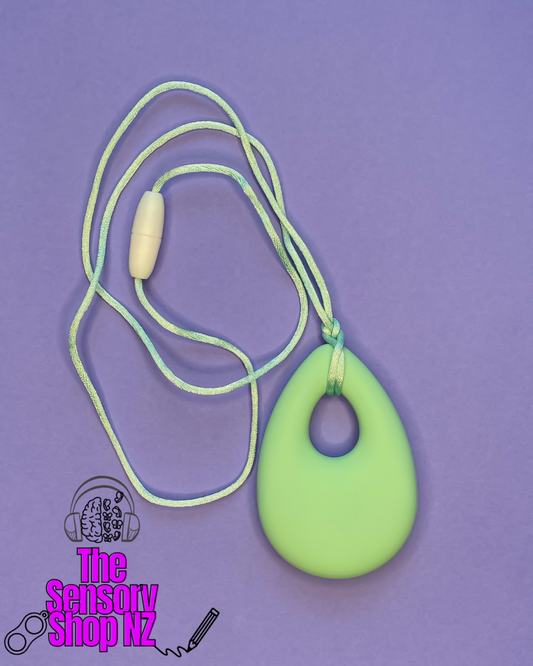 Pastel-Mint Tear Drop Chewable Sensory Necklace