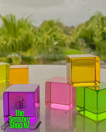 🌈🔍 Transparent Sensory Rainbow Building Blocks - Count & Stack!