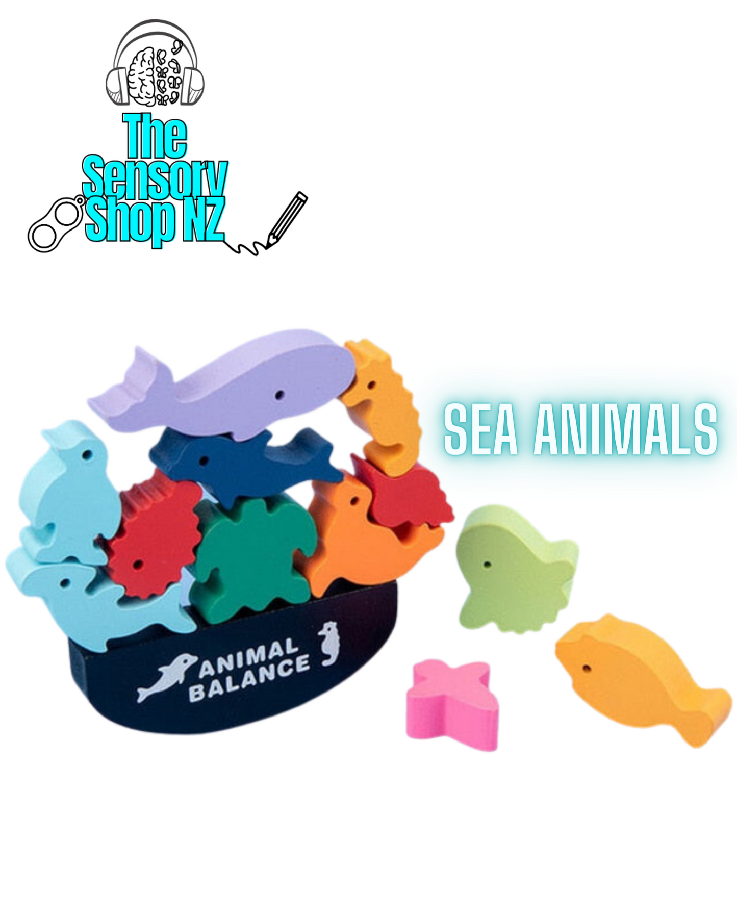 🦁🦕🐠 Wooden Animal Stacking Game - Fun Learning Toy