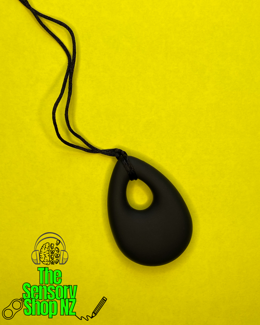 Black Tear Drop Chewable Sensory Necklace