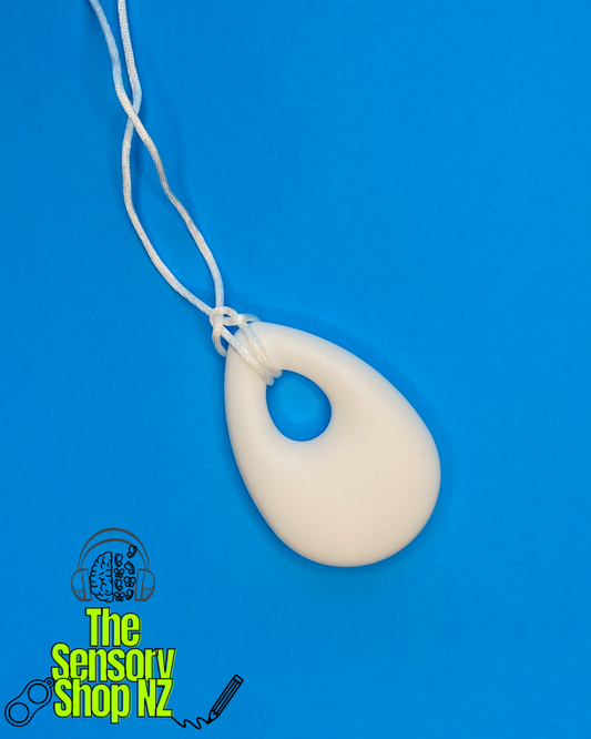 White Tear Drop Chewable Sensory Necklace