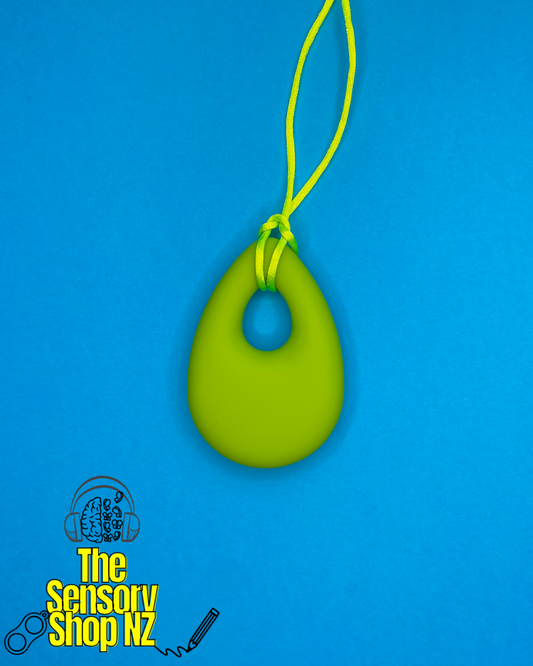 Green Tear Drop Chewable Sensory Necklace