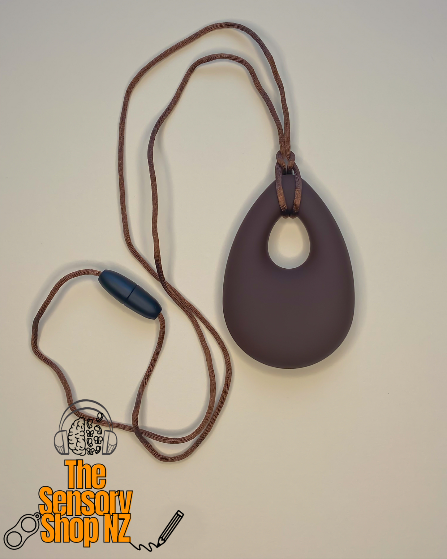 Brown Tear Drop Chewable Sensory Necklace