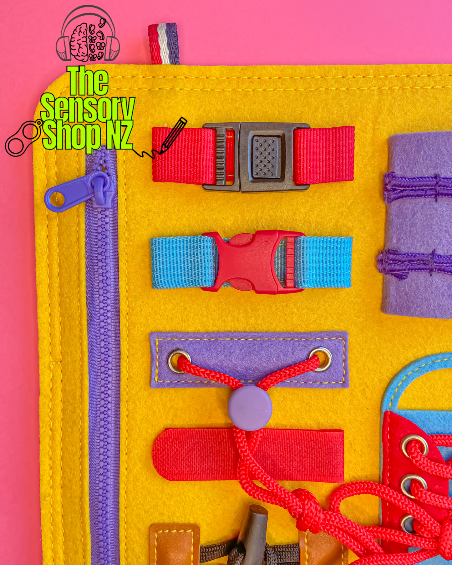 Life Skills Learning Board: Button & Buckle Bus 🚌