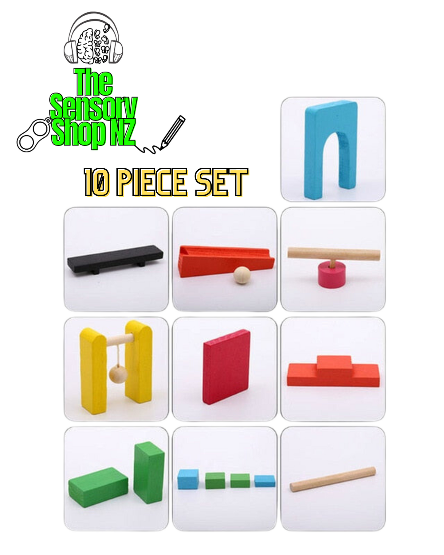 Rainbow Cascade - Wooden Domino Set