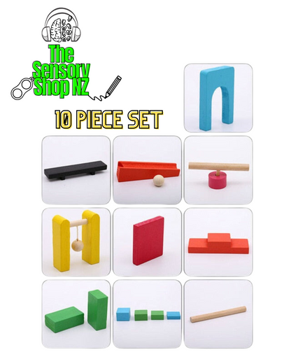 Rainbow Cascade - Wooden Domino Set