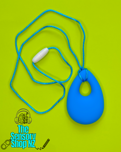 Sea-Blue Tear Drop Chewable Sensory Necklace