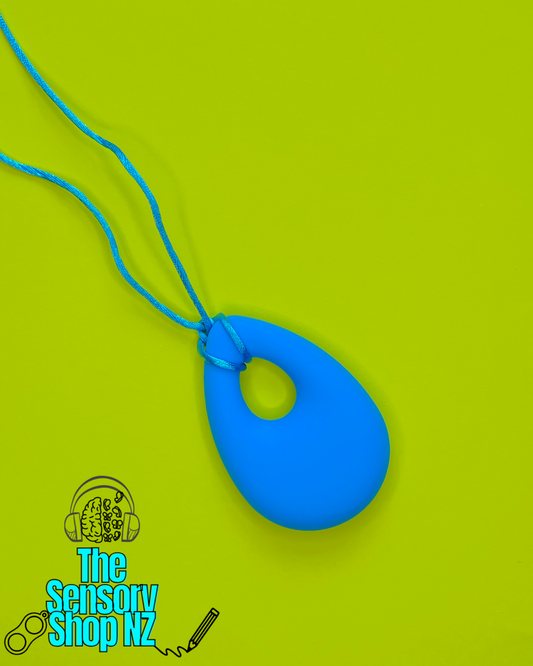 Sea-Blue Tear Drop Chewable Sensory Necklace