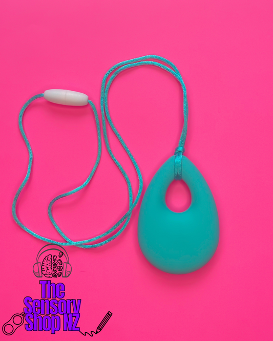 Teal Tear Drop Chewable Sensory Necklace