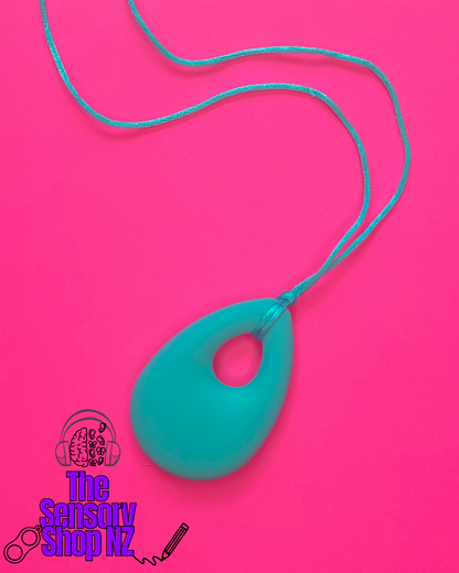 Teal Tear Drop Chewable Sensory Necklace