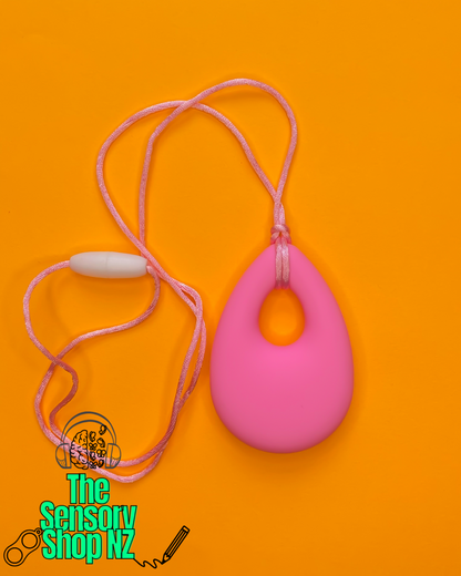 Pink Tear Drop Chewable Sensory Necklace