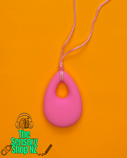Pink Tear Drop Chewable Sensory Necklace